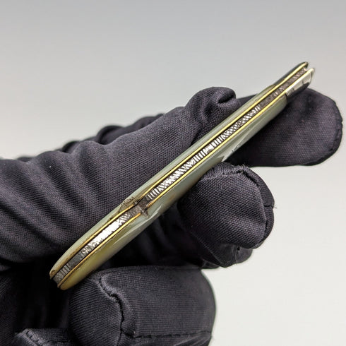 1912 British Antique White Pearl Handle Sterling Silver Blade Penknife William Needham